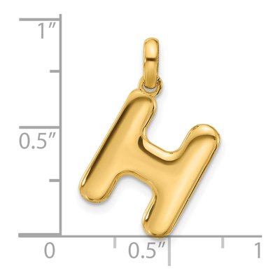 14K Yellow Gold Fancy Letter H Pendant – view 4