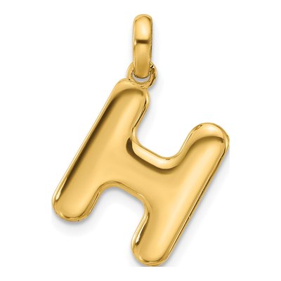 14K Yellow Gold Fancy Letter H Pendant