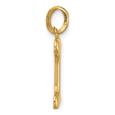 14K Yellow Gold Fancy Letter I Pendant – view 2
