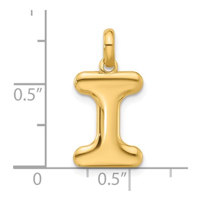 14K Yellow Gold Fancy Letter I Pendant – view 4