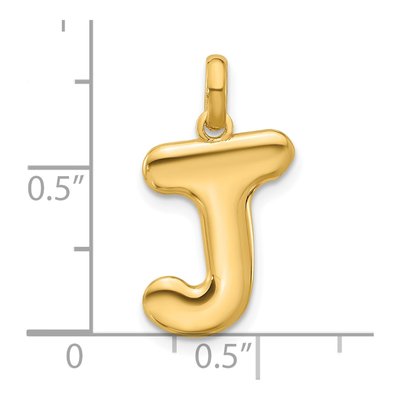 14K Yellow Gold Fancy Letter J Pendant – view 4