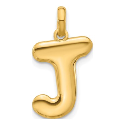 14K Yellow Gold Fancy Letter J Pendant