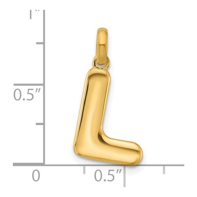 14K Yellow Gold Letter L Pendant – view 4