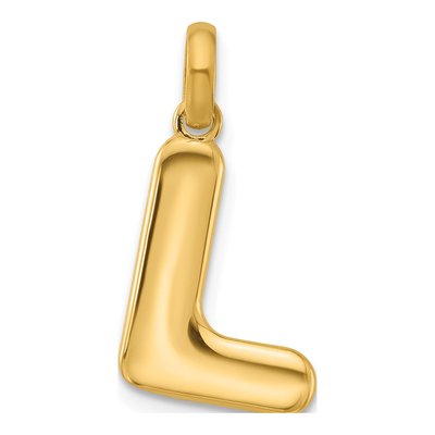 14K Yellow Gold Letter L Pendant