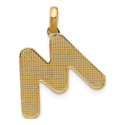 14K Yellow Gold Fancy Letter M Pendant – view 3