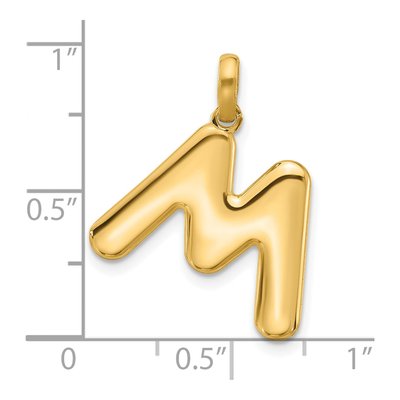 14K Yellow Gold Fancy Letter M Pendant – view 4