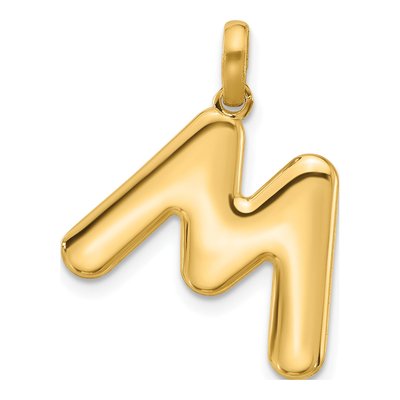 14K Yellow Gold Fancy Letter M Pendant