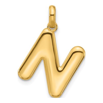 14K Yellow Gold Fancy Letter N Pendant