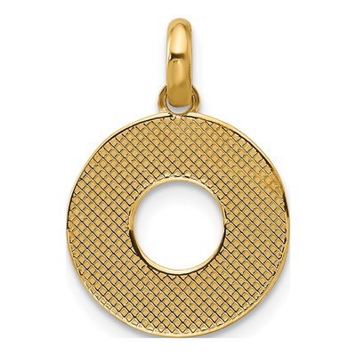 14K Yellow Gold Fancy Letter O Pendant – view 3