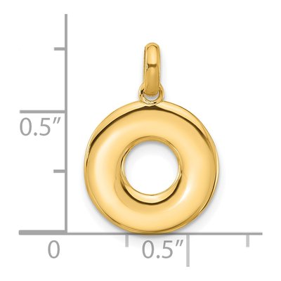 14K Yellow Gold Fancy Letter O Pendant – view 4