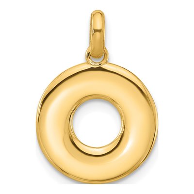 14K Yellow Gold Fancy Letter O Pendant