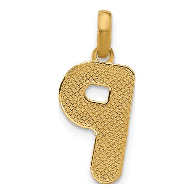 14K Yellow Gold Fancy Letter P Pendant – view 3