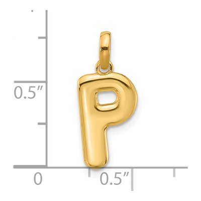 14K Yellow Gold Fancy Letter P Pendant – view 4