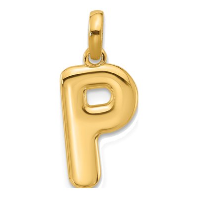 14K Yellow Gold Fancy Letter P Pendant