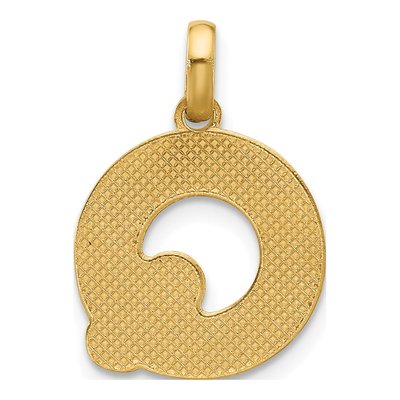 14K Yellow Gold Fancy Letter Q Pendant – view 3