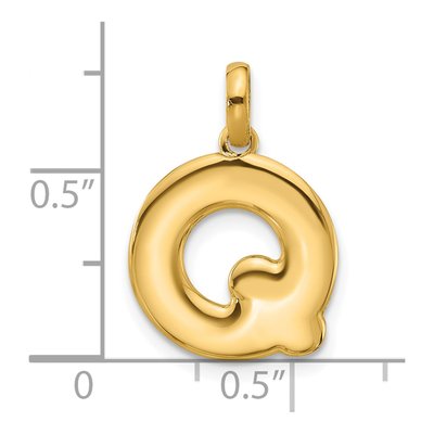 14K Yellow Gold Fancy Letter Q Pendant – view 4