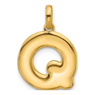 14K Yellow Gold Fancy Letter Q Pendant