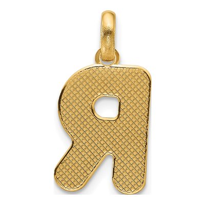 14K Yellow Gold Fancy Letter R Pendant – view 3
