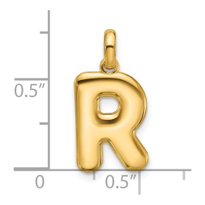 14K Yellow Gold Fancy Letter R Pendant – view 4
