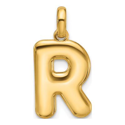 14K Yellow Gold Fancy Letter R Pendant