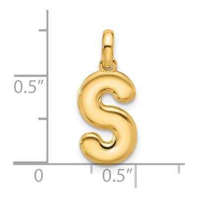 14K Yellow Gold Fancy Letter S Pendant – view 4