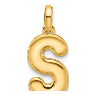 14K Yellow Gold Fancy Letter S Pendant
