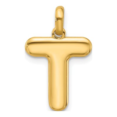14K Yellow Gold Fancy Letter T Pendant