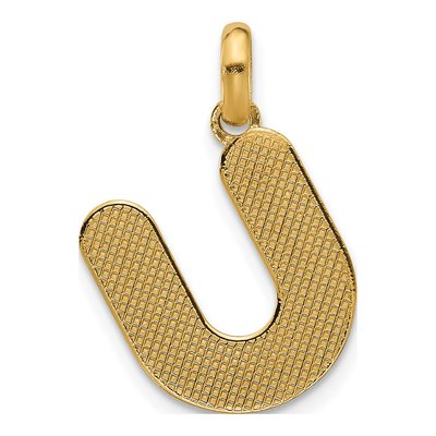 14K Yellow Gold Fancy Letter U Pendant – view 3