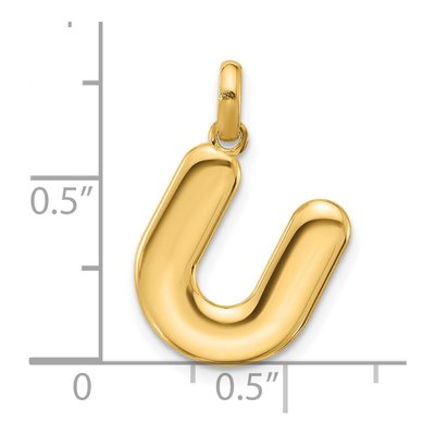 14K Yellow Gold Fancy Letter U Pendant – view 4