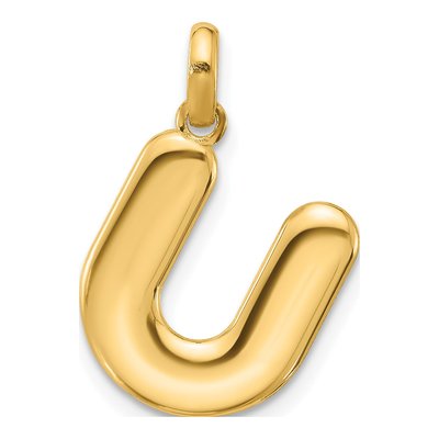 14K Yellow Gold Fancy Letter U Pendant