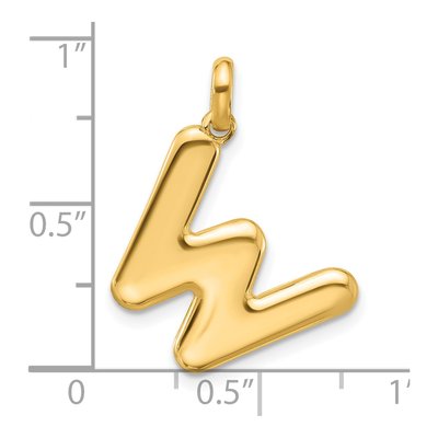 14K Yellow Gold Fancy Letter W Pendant – view 4