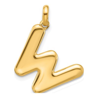 14K Yellow Gold Fancy Letter W Pendant