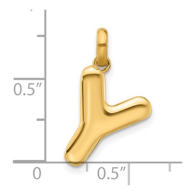 14K Yellow Gold Fancy Letter Y Pendant – view 4