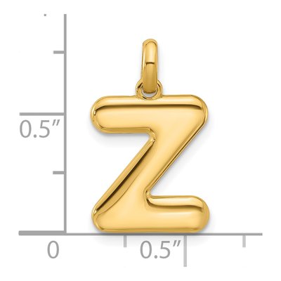 14K Yellow Gold Fancy Letter Z Pendant – view 4