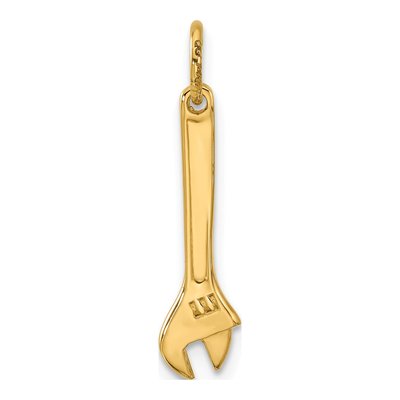 14K Yellow Gold Wrench Pendant – view 3