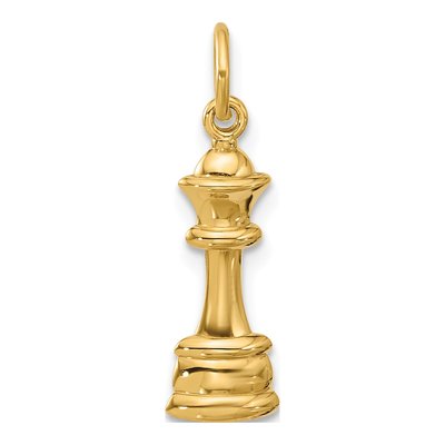 14K Yellow Gold Chess Queen Pendant