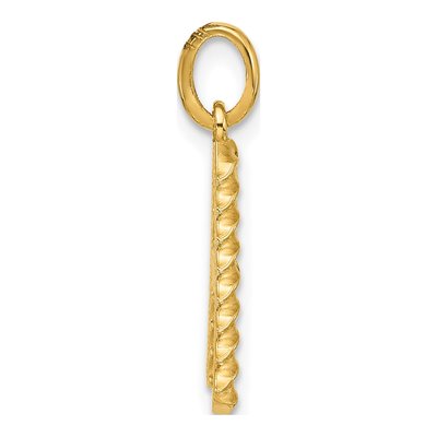 14K Yellow Gold Twist Letter A Pendant – view 2