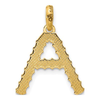 14K Yellow Gold Twist Letter A Pendant – view 3