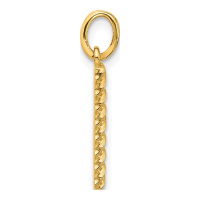14K Yellow Gold Twisted Letter B Pendant – view 2