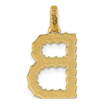 14K Yellow Gold Twisted Letter B Pendant – view 3