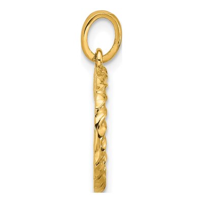 14K Yellow Gold Fancy Twist Letter C Pendant – view 2