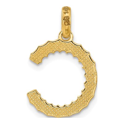 14K Yellow Gold Fancy Twist Letter C Pendant – view 3
