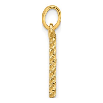 14K Yellow Gold Letter E Pendant – view 2
