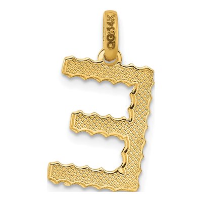 14K Yellow Gold Letter E Pendant – view 3