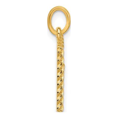 14K Yellow Gold Fancy Twist Letter F Pendant – view 2