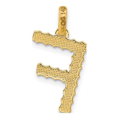 14K Yellow Gold Fancy Twist Letter F Pendant – view 3