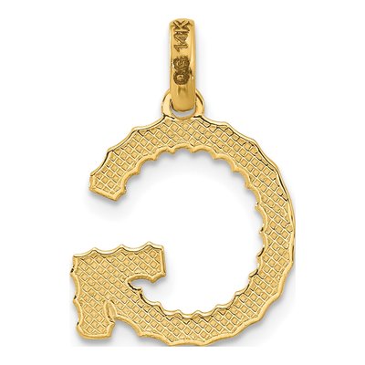 14K Yellow Gold Fancy Twist Letter G Pendant – view 3