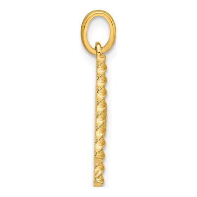 14K Yellow Gold Fancy Twist Letter H Pendant – view 2