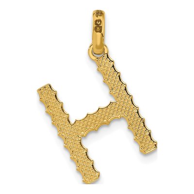 14K Yellow Gold Fancy Twist Letter H Pendant – view 3