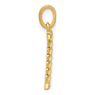 14K Yellow Gold Fancy Twist Initial I Pendant – view 2